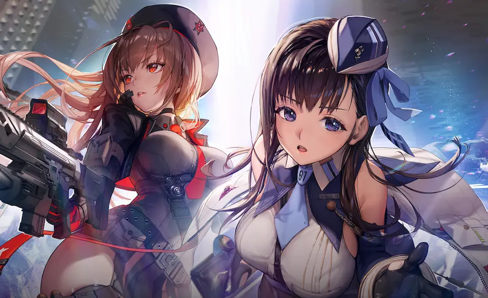 NIKKEの人気キャラ(ラピとマリアン)のビジュアル。片手で遊べるRPGランキング記事の紹介用に掲載。